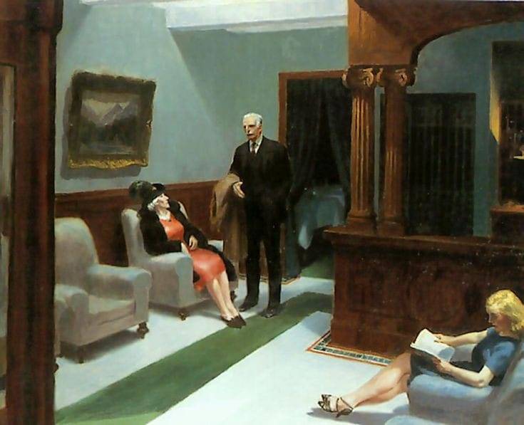 Edward Hopper ~ Hotel Lobby (1943)